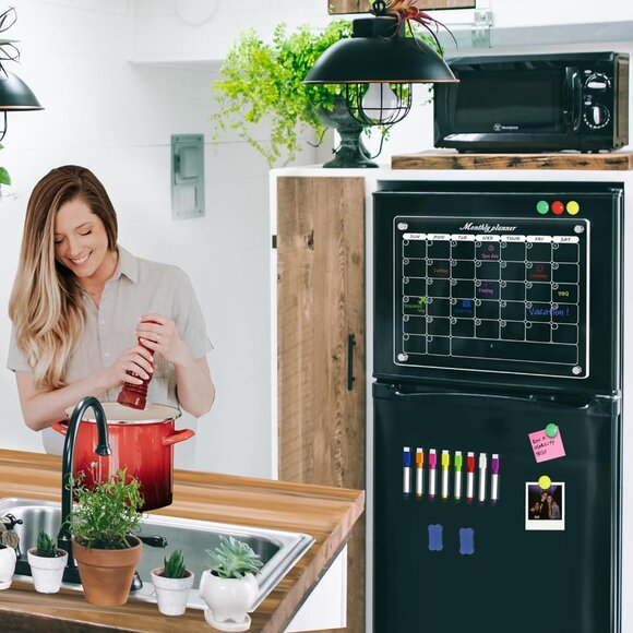 Acrylic Magnetic Monthly Calendar for Fridge, 16"x12" Clear Magnetic Monthly Dry - Picture 7 of 8